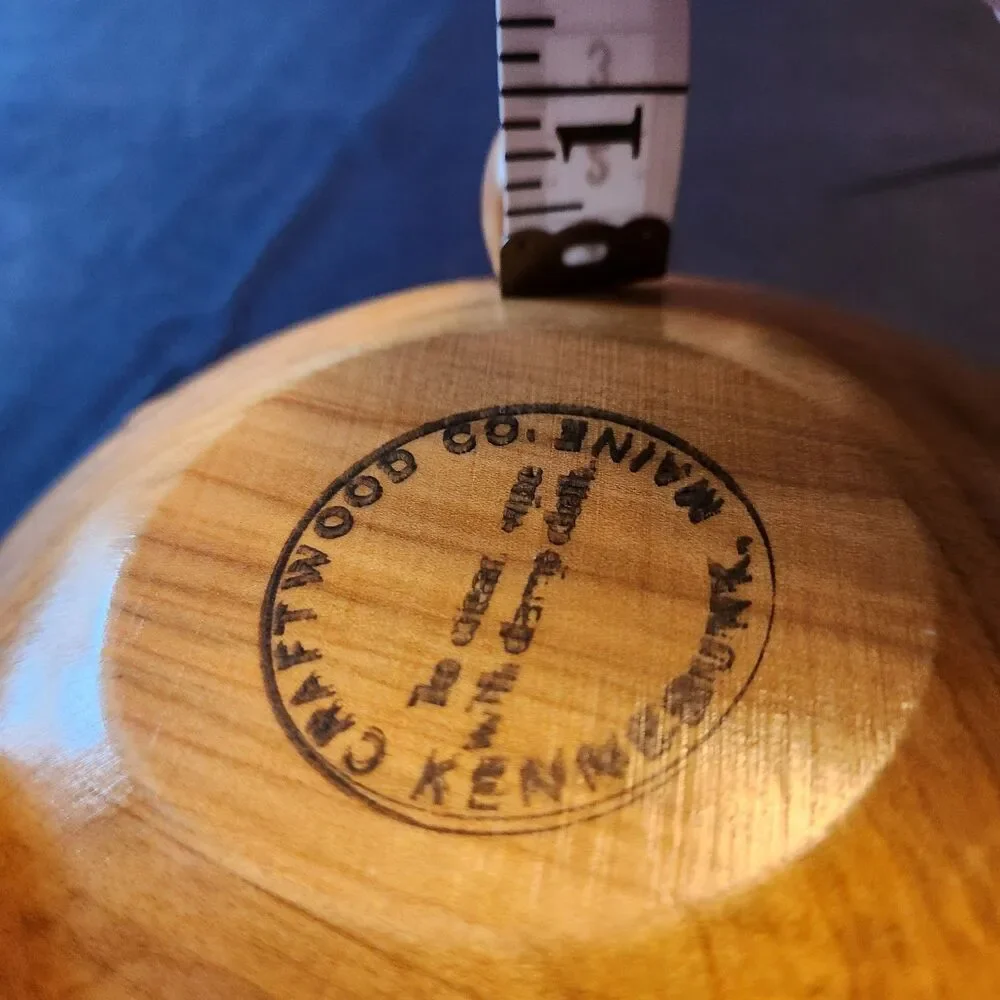 Vintage Kennebunk Maine Craftwood Co. Wood Bowl 7 inches fruit or nut bowl